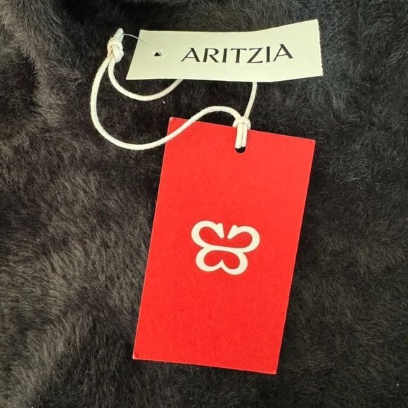 Aritzia Sunday Best Black Elsie Sweetheart Neck Fuzzy Sweater Size XL NWT - Picture 10 of 10